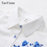 2018 New Europe Women Tops Shirt Cotton Floral Blouse Print Shirt Long Sleeve Casual Tops Shirt Women tops blouses Office Shirts