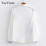 2018 New Europe Women Tops Shirt Cotton Floral Blouse Print Shirt Long Sleeve Casual Tops Shirt Women tops blouses Office Shirts