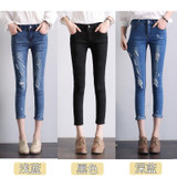 2018 new design popular nice woman Jeans women's cute broken torn ripped Jeans boyfriends girl slim stretch denim pants femme