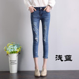 2018 new design popular nice woman Jeans women's cute broken torn ripped Jeans boyfriends girl slim stretch denim pants femme