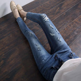 2018 new design popular nice woman Jeans women's cute broken torn ripped Jeans boyfriends girl slim stretch denim pants femme