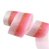 David accessories 1.5"38mm glitter rainbow polyester grosgrain tape ribbon 5yards,DIY handmade materials, 5Yc2708