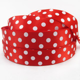 David accessories 1"(25mm) glitter dot satin ribbon printed polyester ribbon 5 yards, DIY handmade materials,5Y44263