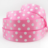 David accessories 1"(25mm) glitter dot satin ribbon printed polyester ribbon 5 yards, DIY handmade materials,5Y44263