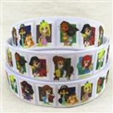 David accessories 1"(25mm) Cartoon girl printed polyester ribbon 10 yards,DIY handmade materials,wedding gift wrap,10Yc436