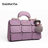 DAUNAVIASuture Boston bag inclined shoulder ladies women PU leather handbag  2017 woman bags handbags women famous brands ND008