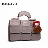 DAUNAVIASuture Boston bag inclined shoulder ladies women PU leather handbag  2017 woman bags handbags women famous brands ND008