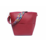 DAUNAVIA Luxury Brand Designer Bucket bag Women Leather Wide Strap Shoulder bag Handbag Large Capacity Crossbody bag Color 5