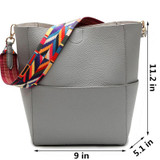 DAUNAVIA Luxury Brand Designer Bucket bag Women Leather Wide Strap Shoulder bag Handbag Large Capacity Crossbody bag Color 5