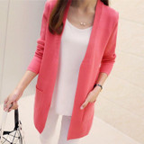 DASUANG Women Spring/ Autumn Sweater 2018 Long Cardigan Korean Slim Pocket Loose Knit Sweater Outwear Coat W057