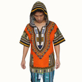 Dashiki Hoodies Loose African Hooded Dashiki Fabric Hood 100% Cotton Fashion Clothes Unisex Kimono