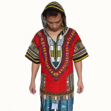 Dashiki Hoodies Loose African Hooded Dashiki Fabric Hood 100% Cotton Fashion Clothes Unisex Kimono