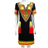 Dashiki dress 2016 Summer Sexy African Print Shirt Dresses Femme Vintage Mini hippie Plus Size Boho Women Casual Clothing