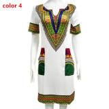 Dashiki dress 2016 Summer Sexy African Print Shirt Dresses Femme Vintage Mini hippie Plus Size Boho Women Casual Clothing