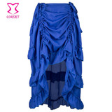 Dark Red Chiffon Adjustable Length Ruffles Victorian Gothic Skirt Sexy Corset Skirts Womens Steampunk Skirt Plus Size 6XL Saia