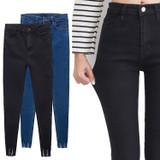 Dark Blue High Waist Jeans Women Skinny Ripped Jeans Denim Trousers Fashion Pencil Jeans For Women Stretch Pants Women