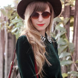 Dapper Half Frame Circle Vintage Steampunk Sunglasses