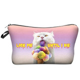 DAOXI Womens 3D Cat Animal Printing Cosmetic Bag for Travelling Brand New