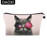 DAOXI Womens 3D Cat Animal Printing Cosmetic Bag for Travelling Brand New