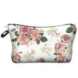 DAOXI 3D Leaf and Flower Printing Portable Large Cosmetic Bag Storage Women for Traveling Makeup Necessaries