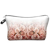 DAOXI 3D Leaf and Flower Printing Portable Large Cosmetic Bag Storage Women for Traveling Makeup Necessaries
