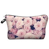 DAOXI 3D Leaf and Flower Printing Portable Large Cosmetic Bag Storage Women for Traveling Makeup Necessaries