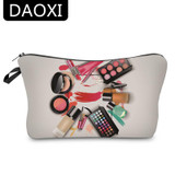 DAOXI 3D Printing Cosmetic Bags Circle Makeup Pattern Necessaries Storage Women Toiletries YY10178