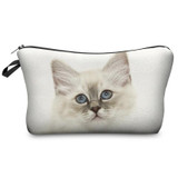 DAOXI 3D Printing Cute Cosmetic Bags White Cat Girls Protable Makeup Storage YY10008