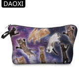 DAOXI 3D Printing Cosmetic Bags Animal Cats Women Fun Organizer Makeup Storage Gift for Girls 10006