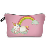 DAOXI 3D Printed Unicorn Cosmetic Bags with Zipper Pink Rainbow Cute Women Organizer Makeup Storage YY10057
