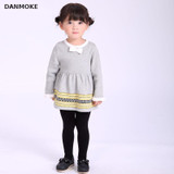 Danmoke Thick Warm Girl Dress Christmas Party Dresses Knitted Chiffon Winter Kids Girls Clothes Children CLothing Girl Dress