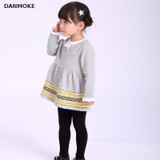 Danmoke Thick Warm Girl Dress Christmas Party Dresses Knitted Chiffon Winter Kids Girls Clothes Children CLothing Girl Dress