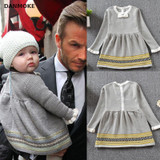 Danmoke Thick Warm Girl Dress Christmas Party Dresses Knitted Chiffon Winter Kids Girls Clothes Children CLothing Girl Dress