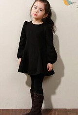 Danmoke 2017 Winter Girls Dress Thicken Girls Warm Velvet A Letter Dress Kids Cute Bow Dress