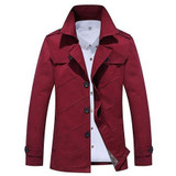 DANJIESHI Men Slim Trench Man Solid Single Breasted Coats Male Fashion Turn-down Collar Outerwear Size M-4XL 5 Colors