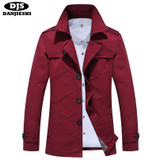 DANJIESHI Men Slim Trench Man Solid Single Breasted Coats Male Fashion Turn-down Collar Outerwear Size M-4XL 5 Colors
