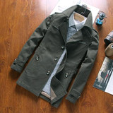 DANJIESHI 2017 New Spring Autumn Trench Man Solid Slim Coats Single Breasted Male Cotton Casual Outerwear Size M-4XL