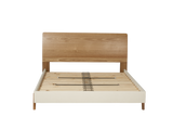 Dane Bed Frame With Timber Headboard Upholstered Base