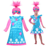 Kids 2017 Girls Summer Trolls Cartoon Girls Dress Children Clothing Trolls pattern Baby Girls Frock Clothes vestidos Nightdress
