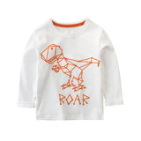 KIDLOVE Little Boys T-shirt Crew Neck Long Sleeve Cartoon Dinosaur Printing Soft Cotton Bottoming Shirt for Children Tops ZK30