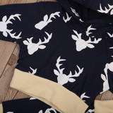 Kid Newborn clothing Set Infant Baby Girl Boy Clothes Long Sleeve Deer Hoodie Tops+Pants Leggings 2Pcs Outfits Set