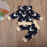 Kid Newborn clothing Set Infant Baby Girl Boy Clothes Long Sleeve Deer Hoodie Tops+Pants Leggings 2Pcs Outfits Set