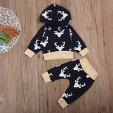 Kid Newborn clothing Set Infant Baby Girl Boy Clothes Long Sleeve Deer Hoodie Tops+Pants Leggings 2Pcs Outfits Set