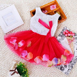 Kid Girls Princess Dress Toddler Baby Party Tutu Lace Bow Flower Vestidos
