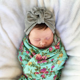 Kid Boy Girl Indian Style Stretchy Solid Turban Hat Hair Head Wrap Cap HATYS0048