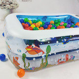 Kid Baby's Bathtub Baby Swimming Pool Cartoon Underwater World Pattern Printed Inflatable Aerated Square Newborn's Swimming Pool