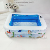 Kid Baby's Bathtub Baby Swimming Pool Cartoon Underwater World Pattern Printed Inflatable Aerated Square Newborn's Swimming Pool