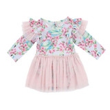 Kid Baby Flower Girl Clothing Dress Tulle Tutu Long Sleeve Flower Cute Princess Party Wedding Gown Dresses Baby Girls