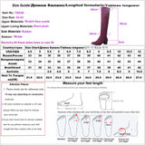 Kickway Women Winter Boots Stretch Slim Over Knee Boots With Fur Black Thigh High Boots Shoes Woman Round Toe crystal boots shoe