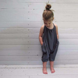 Baby Girl Clothes Set Kid Girls Fashion Sleeveless Sling Halter Overall Children Summer Sport Sunsuit Cotton Jumpsuit Kids Cloth